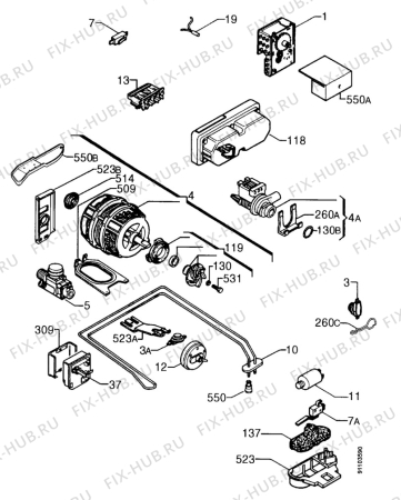 Взрыв-схема посудомоечной машины Aeg FAV7450ID - Схема узла Electrical equipment